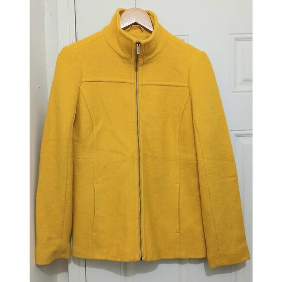 Talbots womens size 4 small boiled wool yellow outerwear jacket coat - Picture 1 of 8
